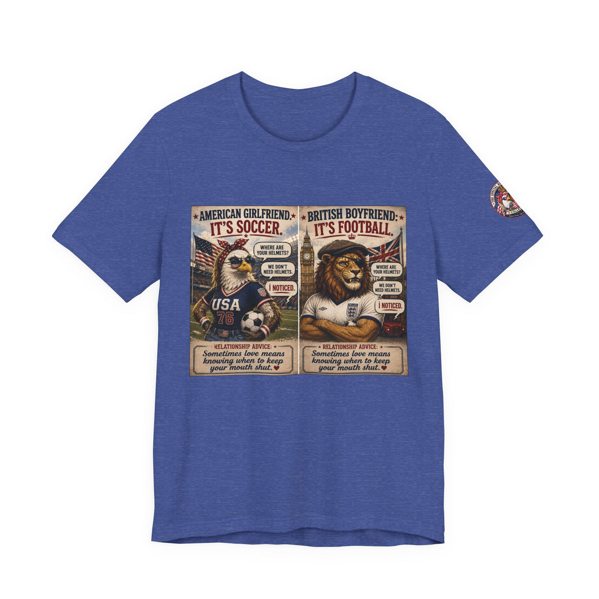 Football vs. Soccer — British & American Banter Eagle & Lion Tee