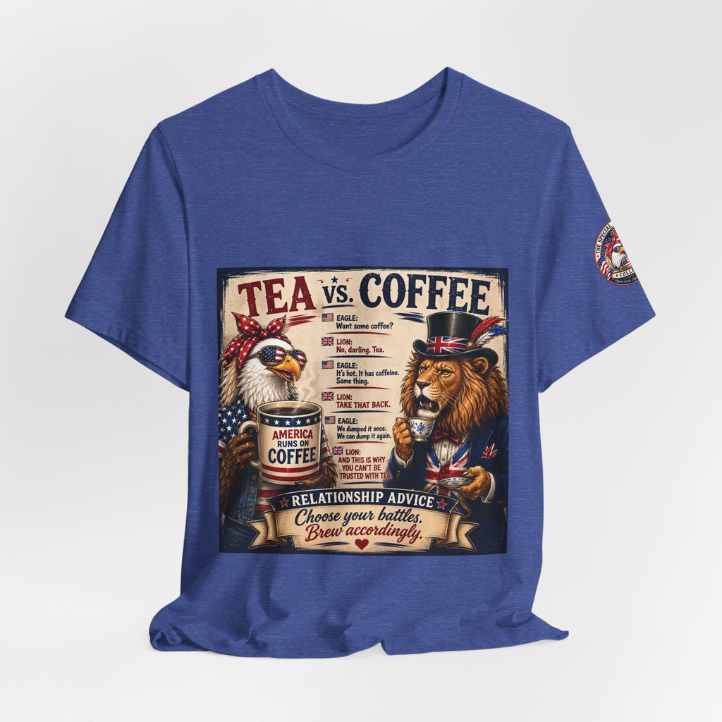 Tea vs. Coffee — British & American Banter Eagle & Lion Tee