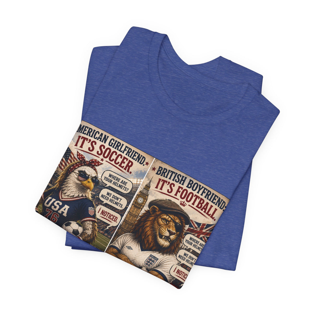 Football vs. Soccer — British & American Banter Eagle & Lion Tee