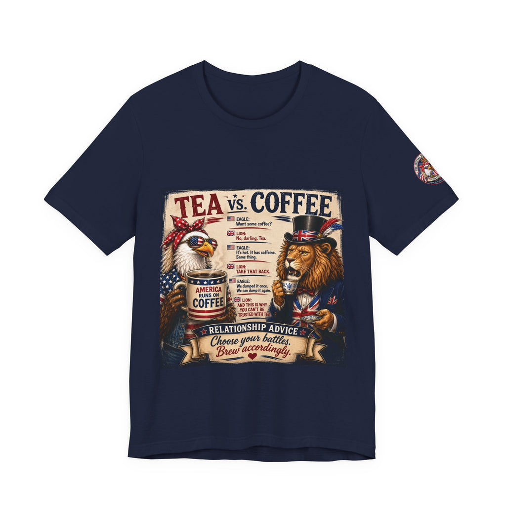 Tea vs. Coffee — British & American Banter Eagle & Lion Tee