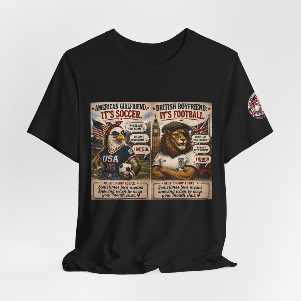 Football vs. Soccer — British & American Banter Eagle & Lion Tee