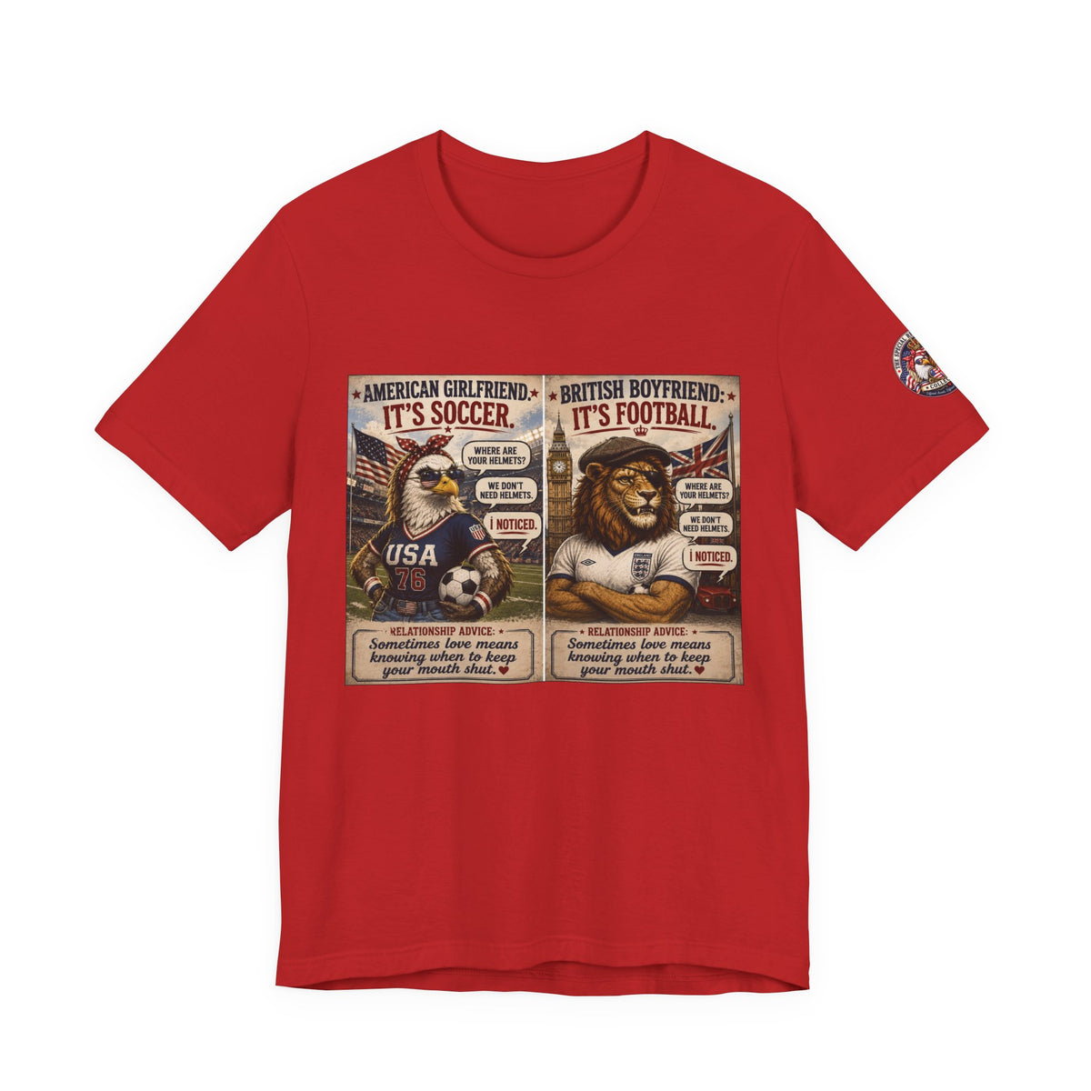 Football vs. Soccer — British & American Banter Eagle & Lion Tee