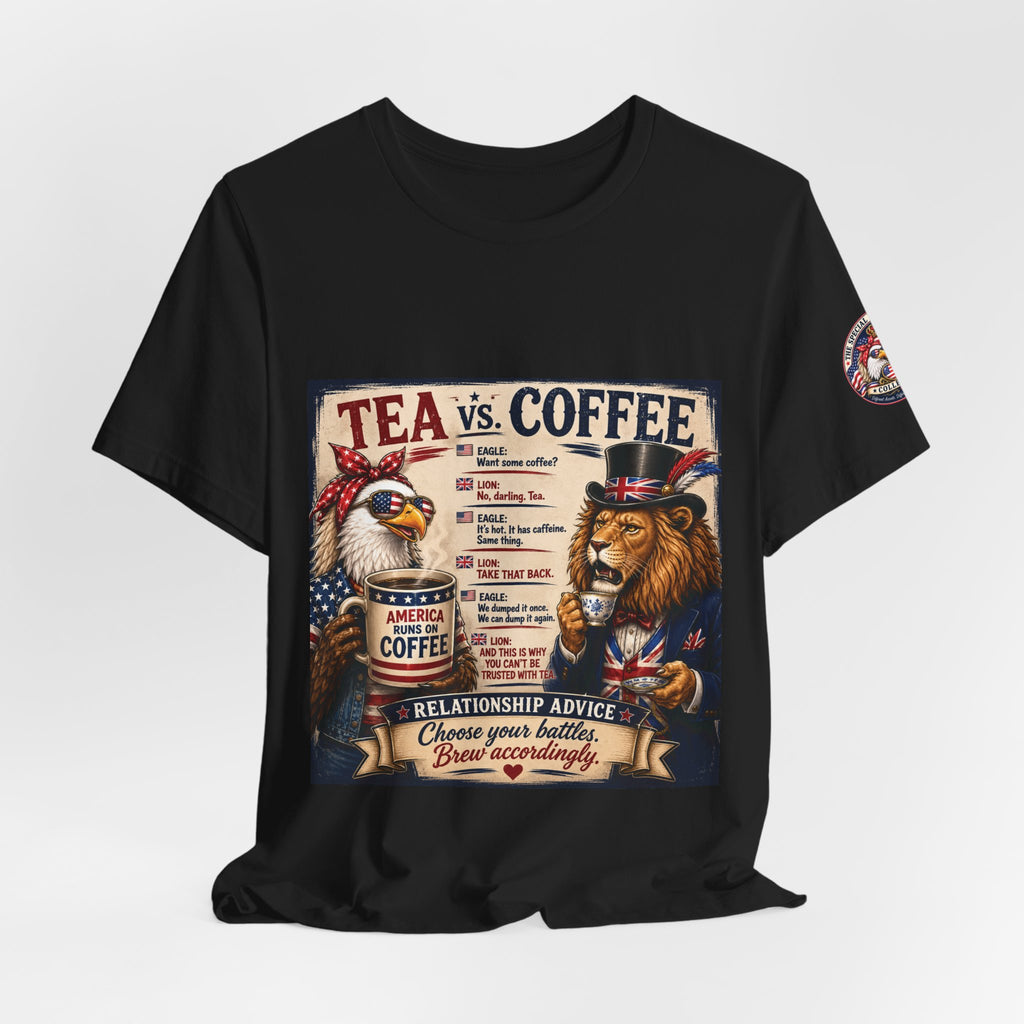 Tea vs. Coffee — British & American Banter Eagle & Lion Tee