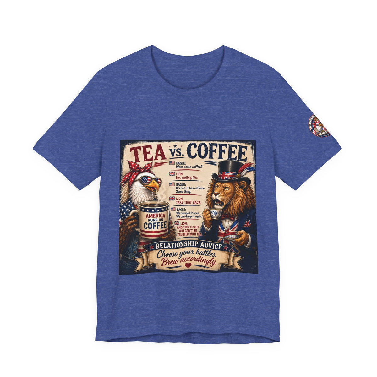 Tea vs. Coffee — British & American Banter Eagle & Lion Tee