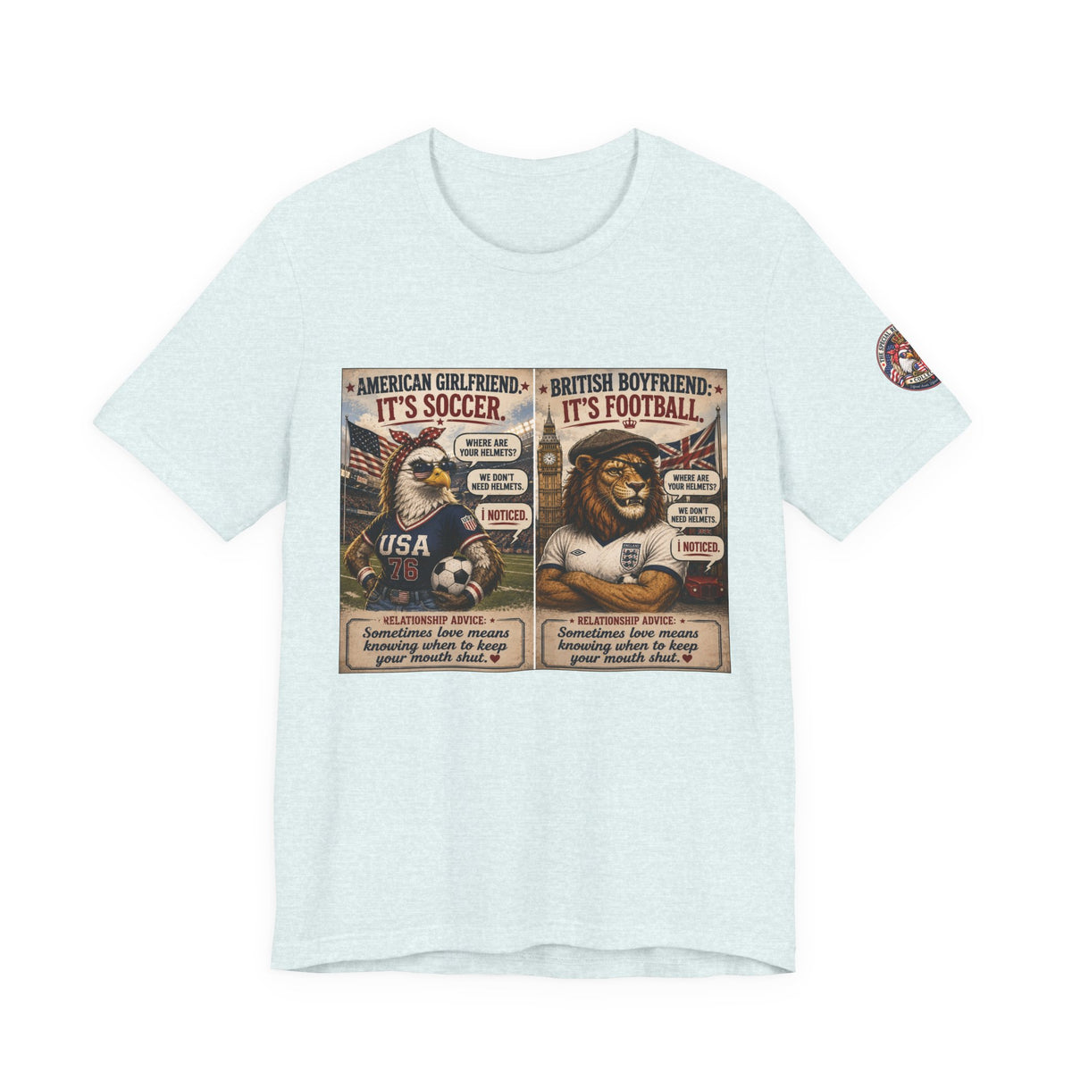 Football vs. Soccer — British & American Banter Eagle & Lion Tee