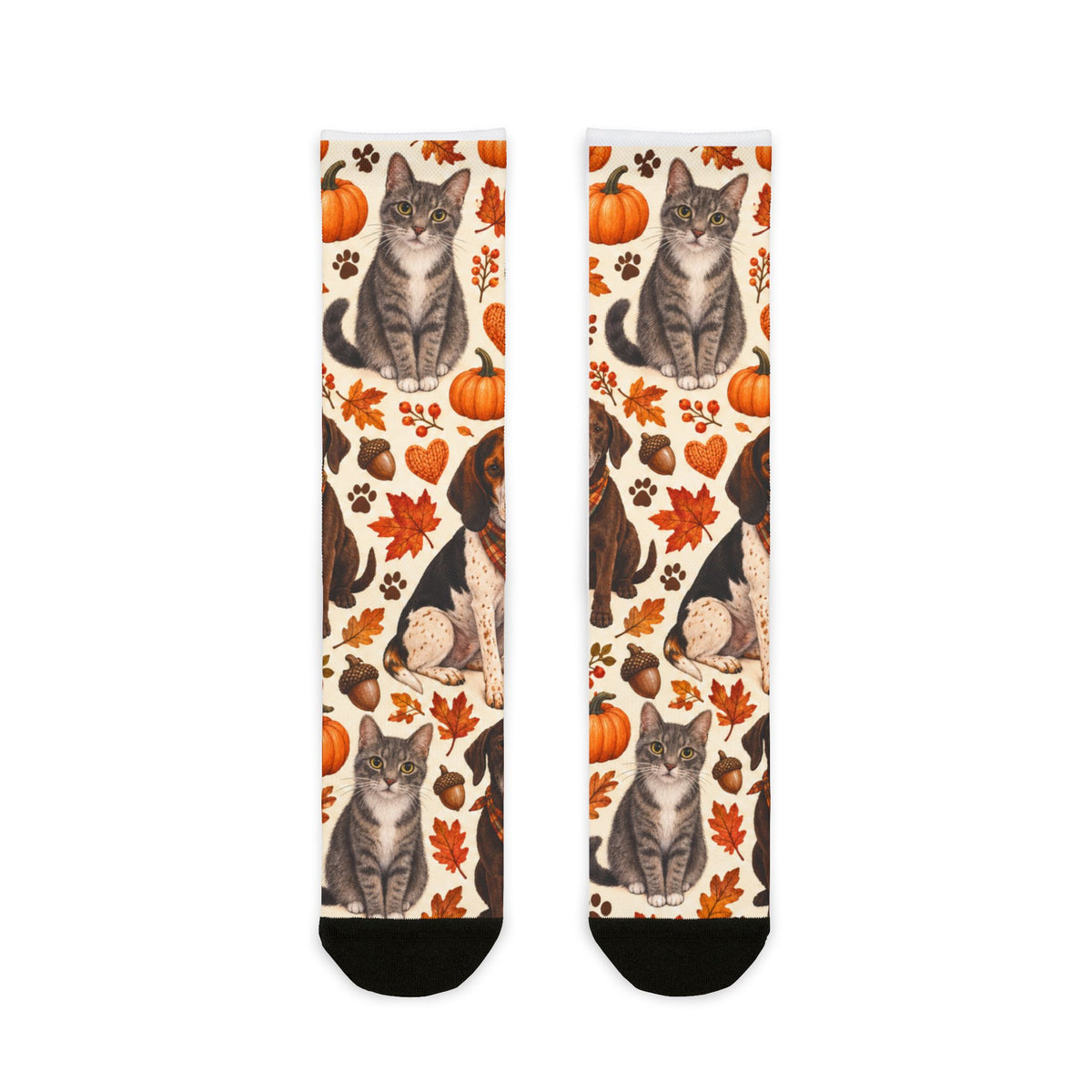 Pumpkin Paws — Dog & Cat Autumn Crew Socks