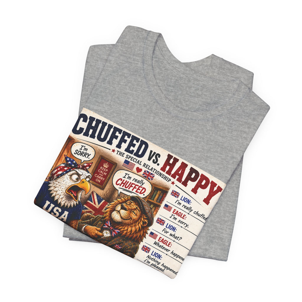 Chuffed vs. Happy — British & American Banter Eagle & Lion Tee