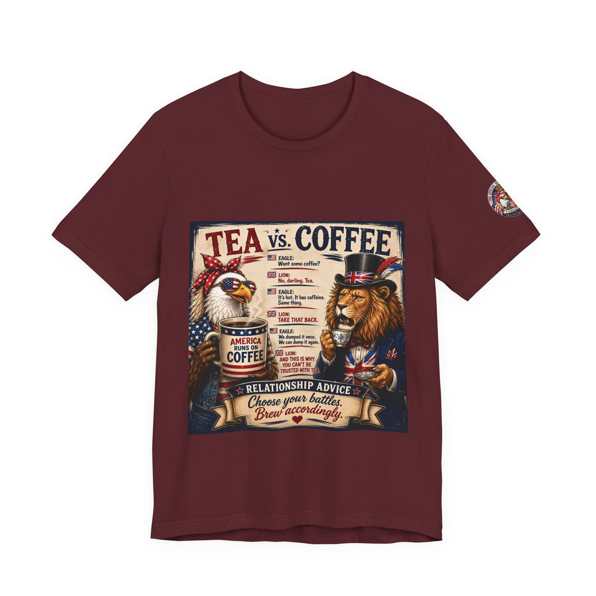 Tea vs. Coffee — British & American Banter Eagle & Lion Tee