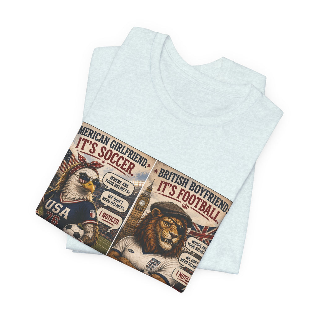 Football vs. Soccer — British & American Banter Eagle & Lion Tee