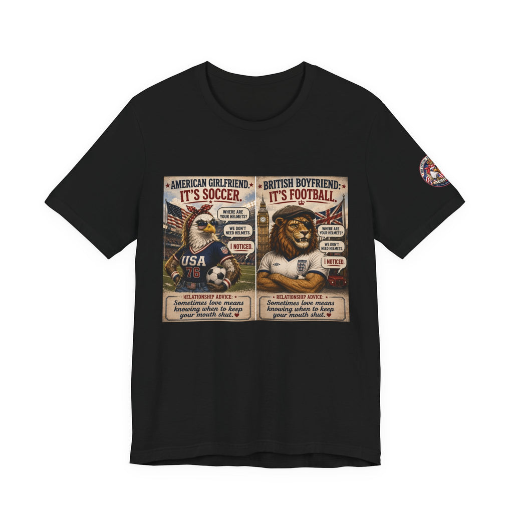 Football vs. Soccer — British & American Banter Eagle & Lion Tee