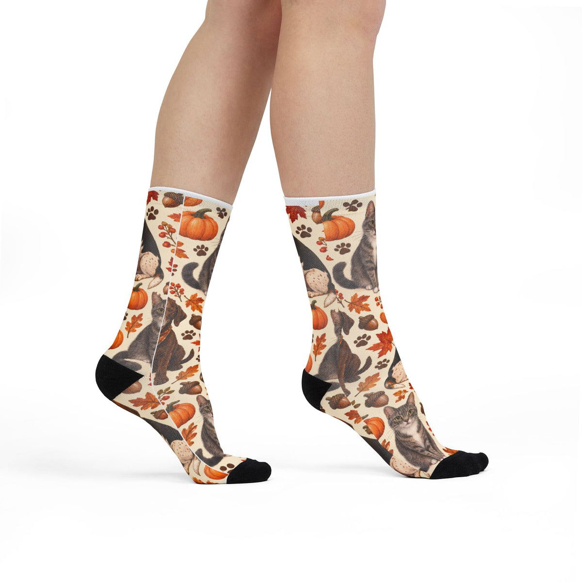 Pumpkin Paws — Dog & Cat Autumn Crew Socks