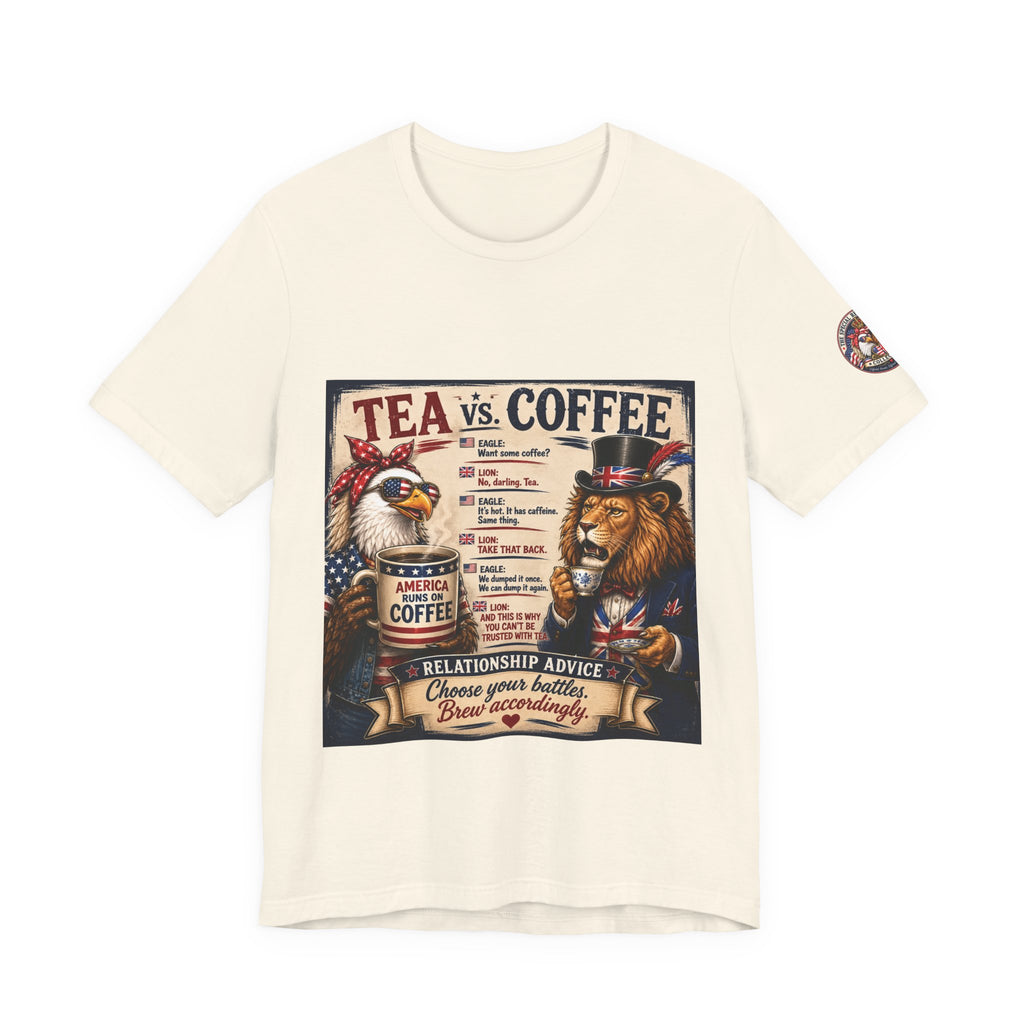 Tea vs. Coffee — British & American Banter Eagle & Lion Tee