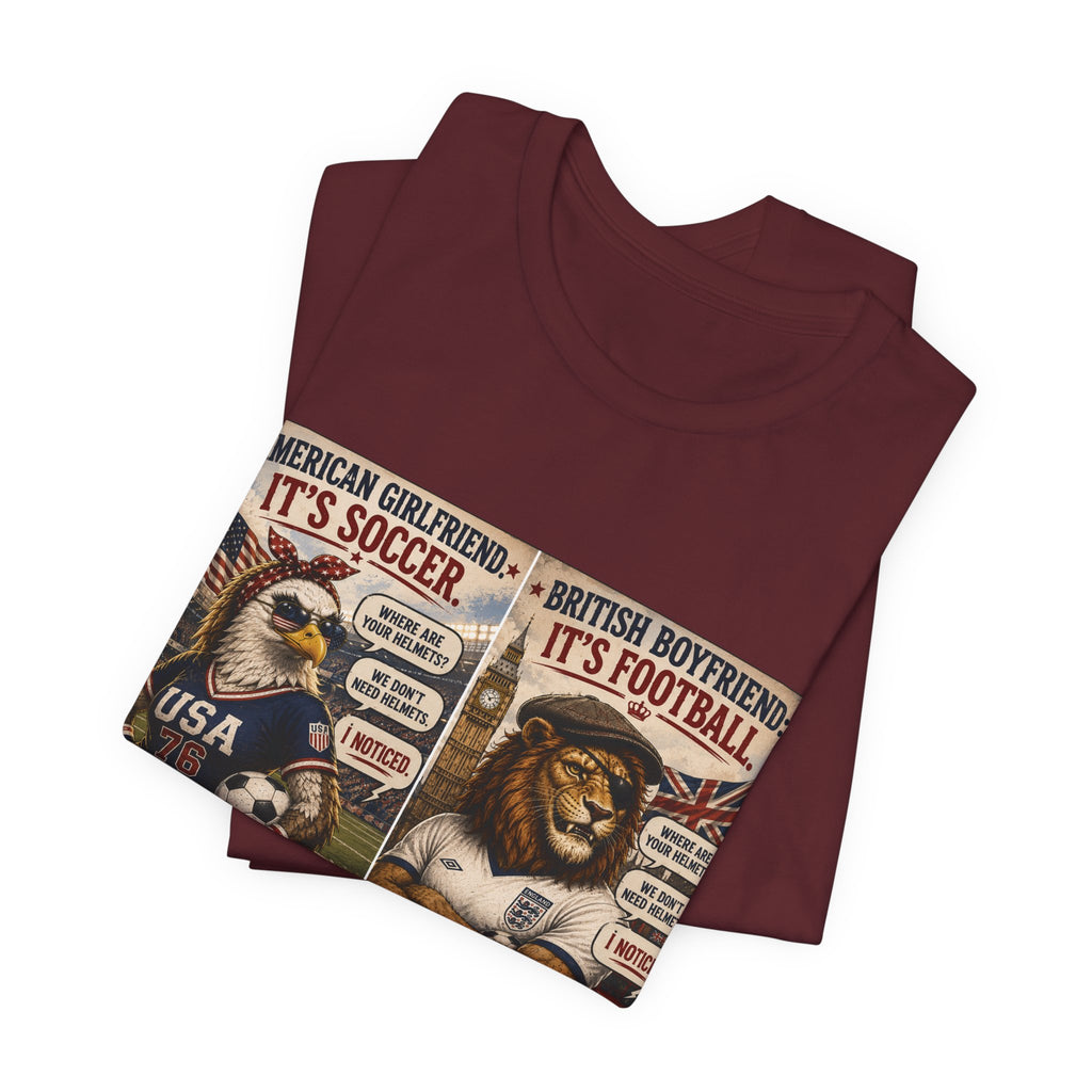 Football vs. Soccer — British & American Banter Eagle & Lion Tee