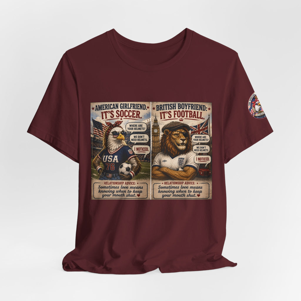 Football vs. Soccer — British & American Banter Eagle & Lion Tee