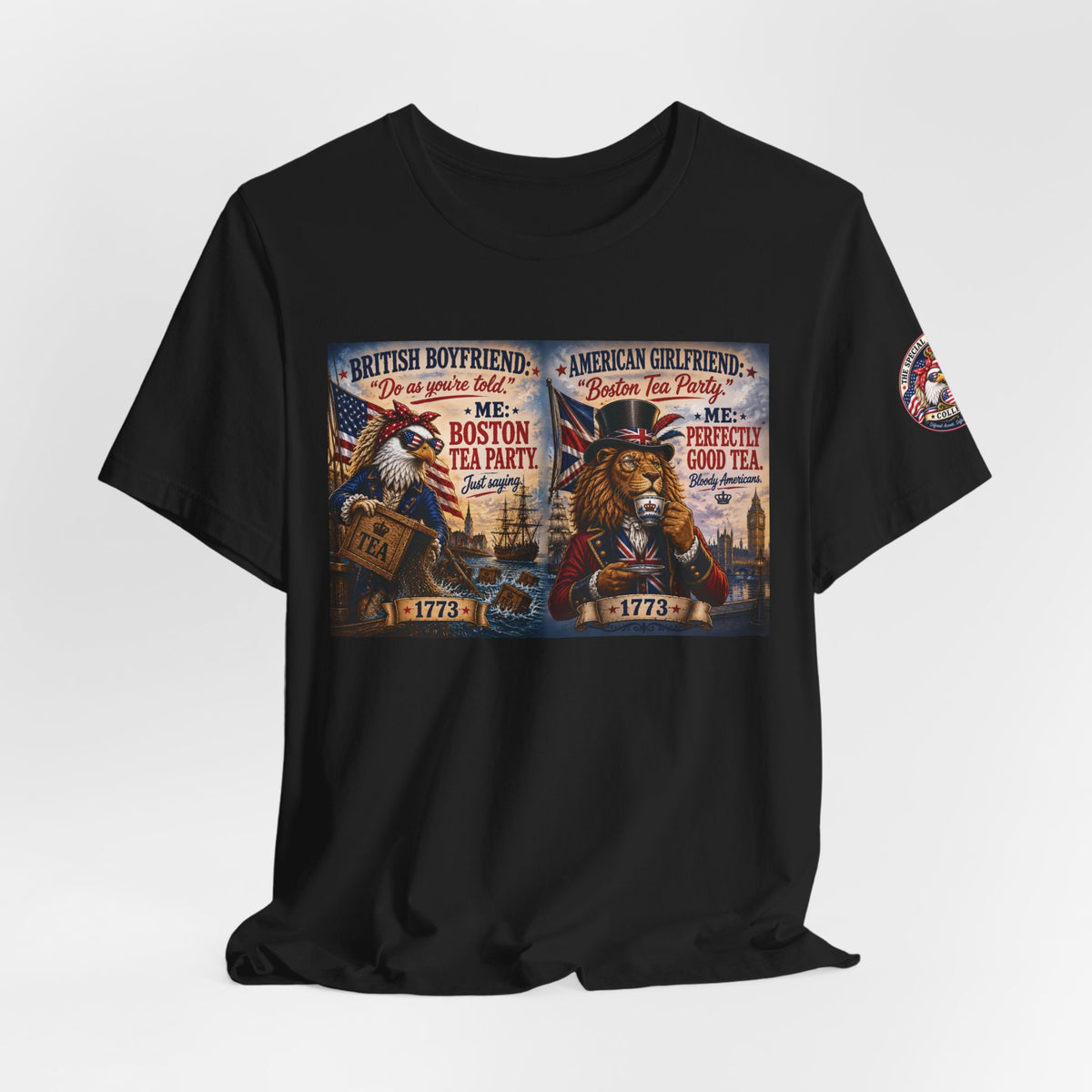 Boston Tea Party — British Boyfriend & American Girlfriend Eagle & Lion Tee