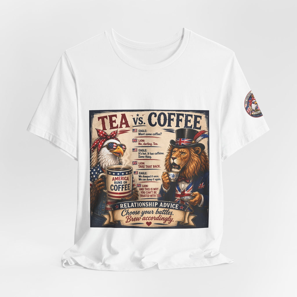 Tea vs. Coffee — British & American Banter Eagle & Lion Tee