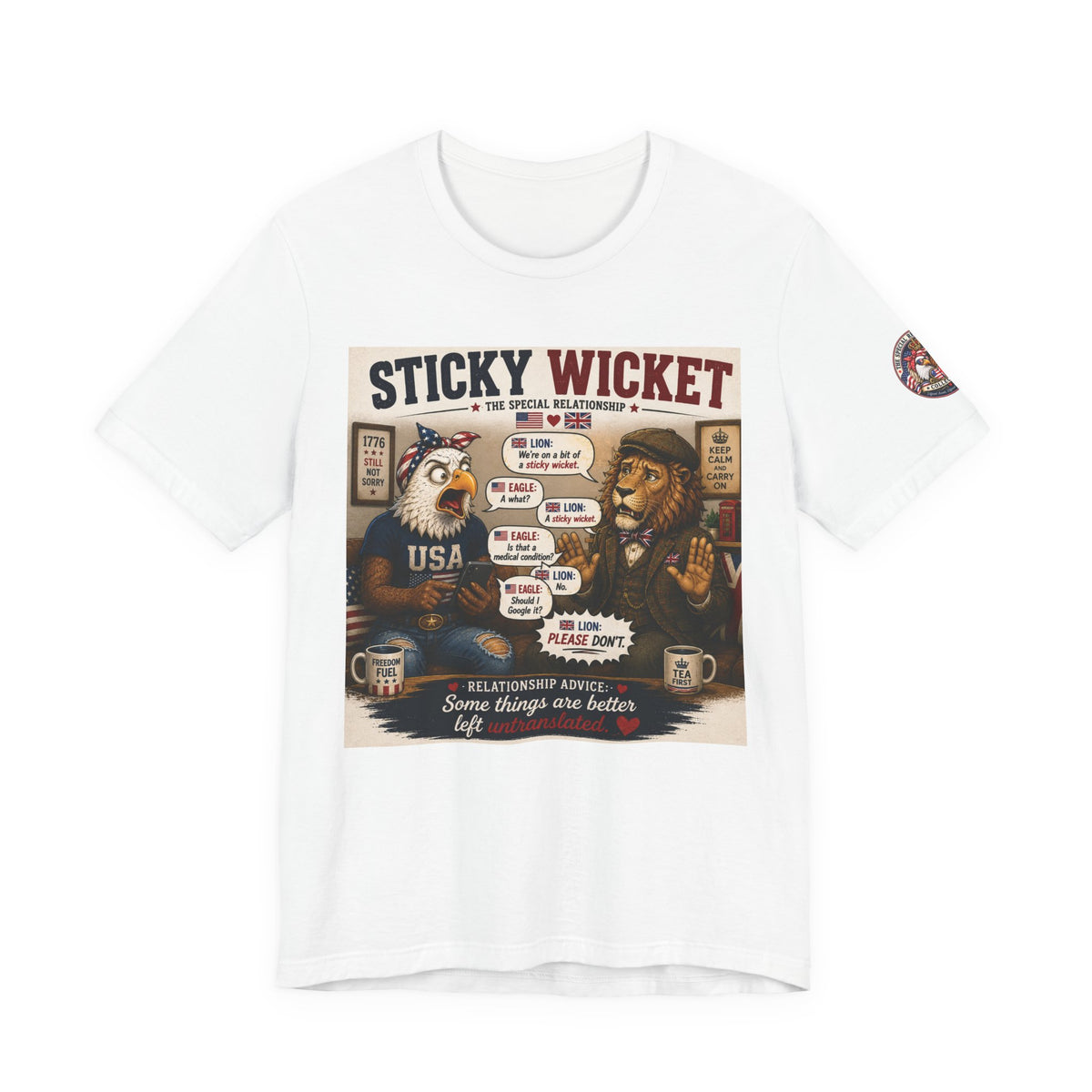 Sticky Wicket — British & American Banter Eagle & Lion Tee