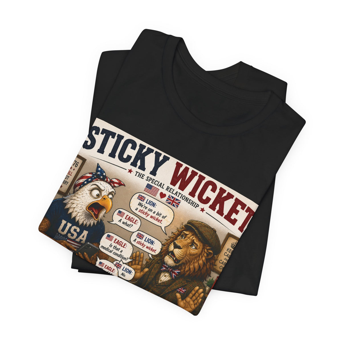 Sticky Wicket — British & American Banter Eagle & Lion Tee