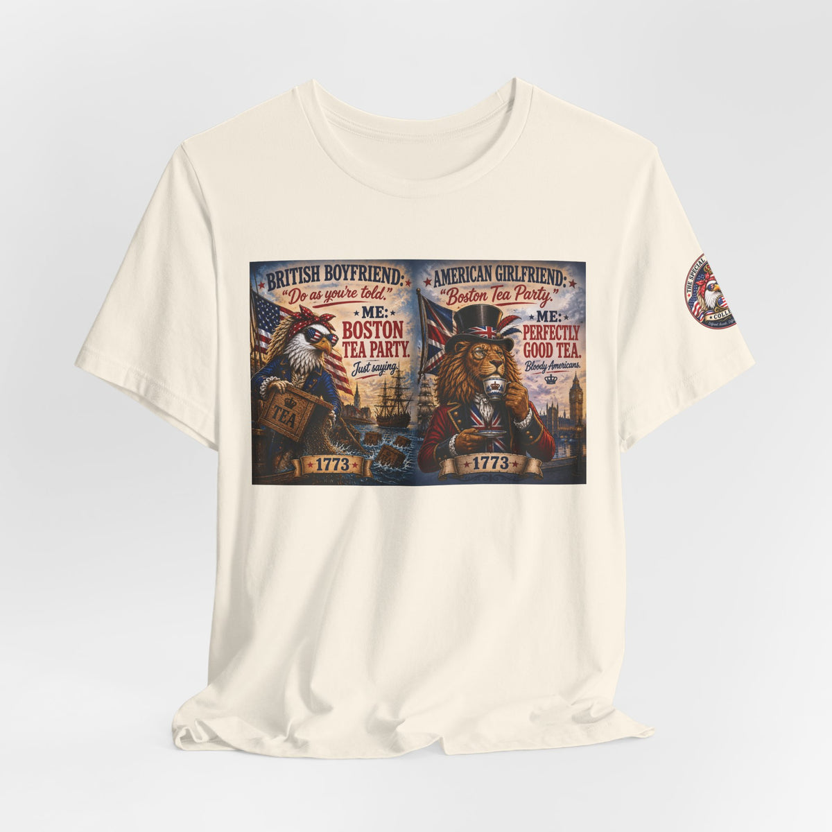 Boston Tea Party — British Boyfriend & American Girlfriend Eagle & Lion Tee