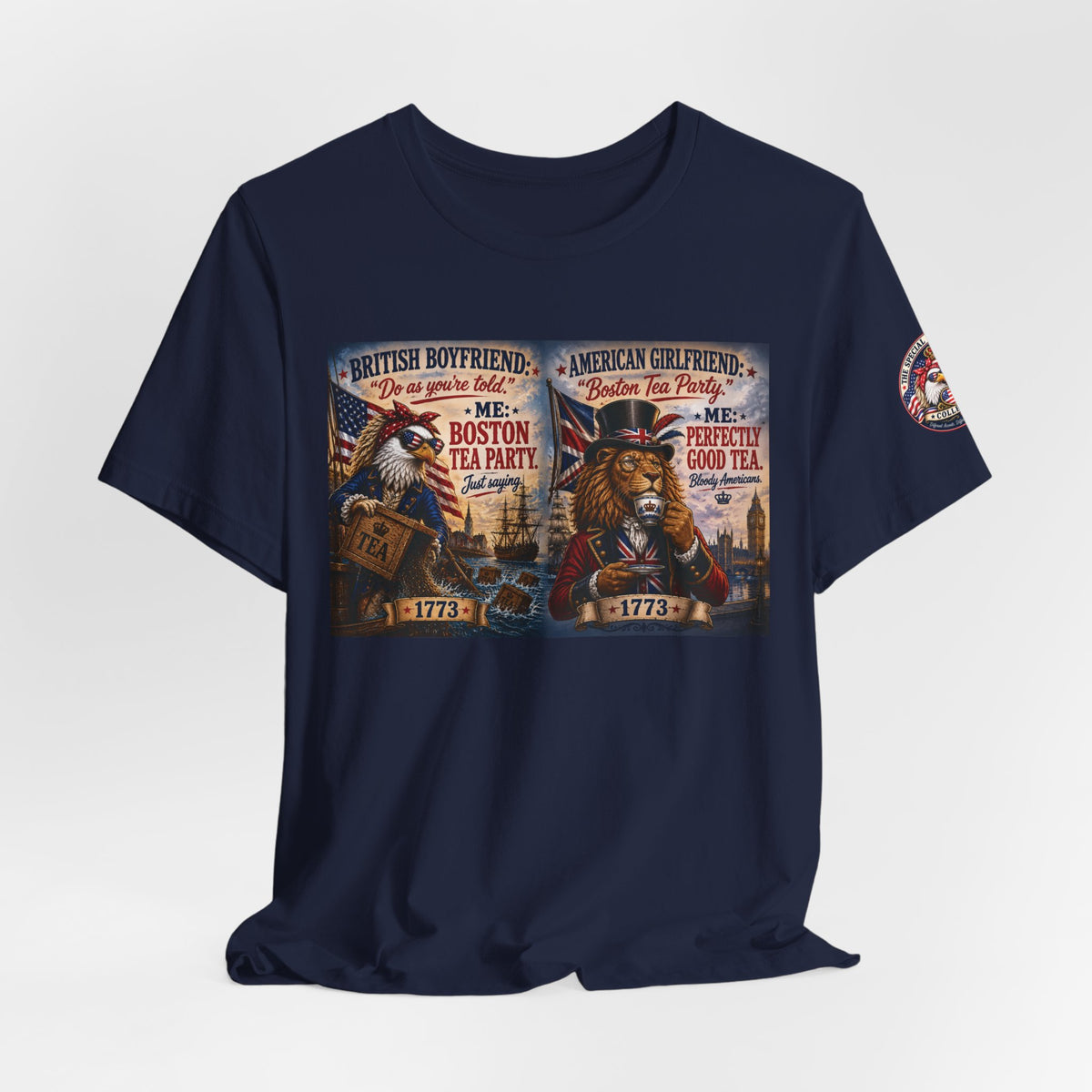 Boston Tea Party — British Boyfriend & American Girlfriend Eagle & Lion Tee