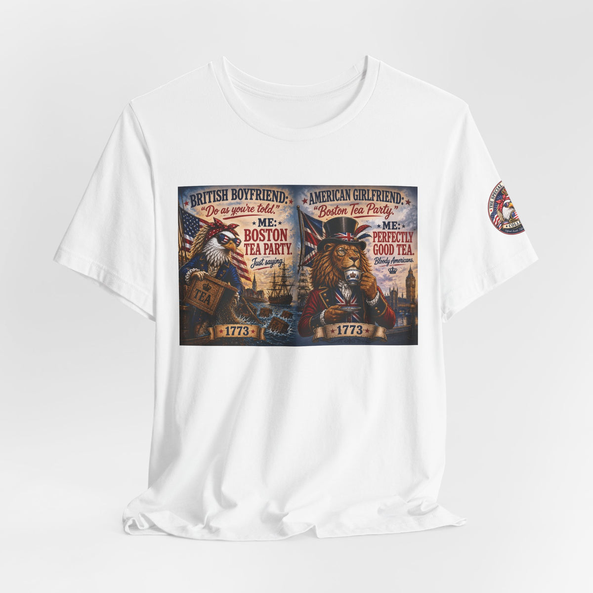 Boston Tea Party — British Boyfriend & American Girlfriend Eagle & Lion Tee