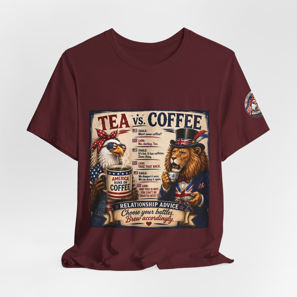 Tea vs. Coffee — British & American Banter Eagle & Lion Tee