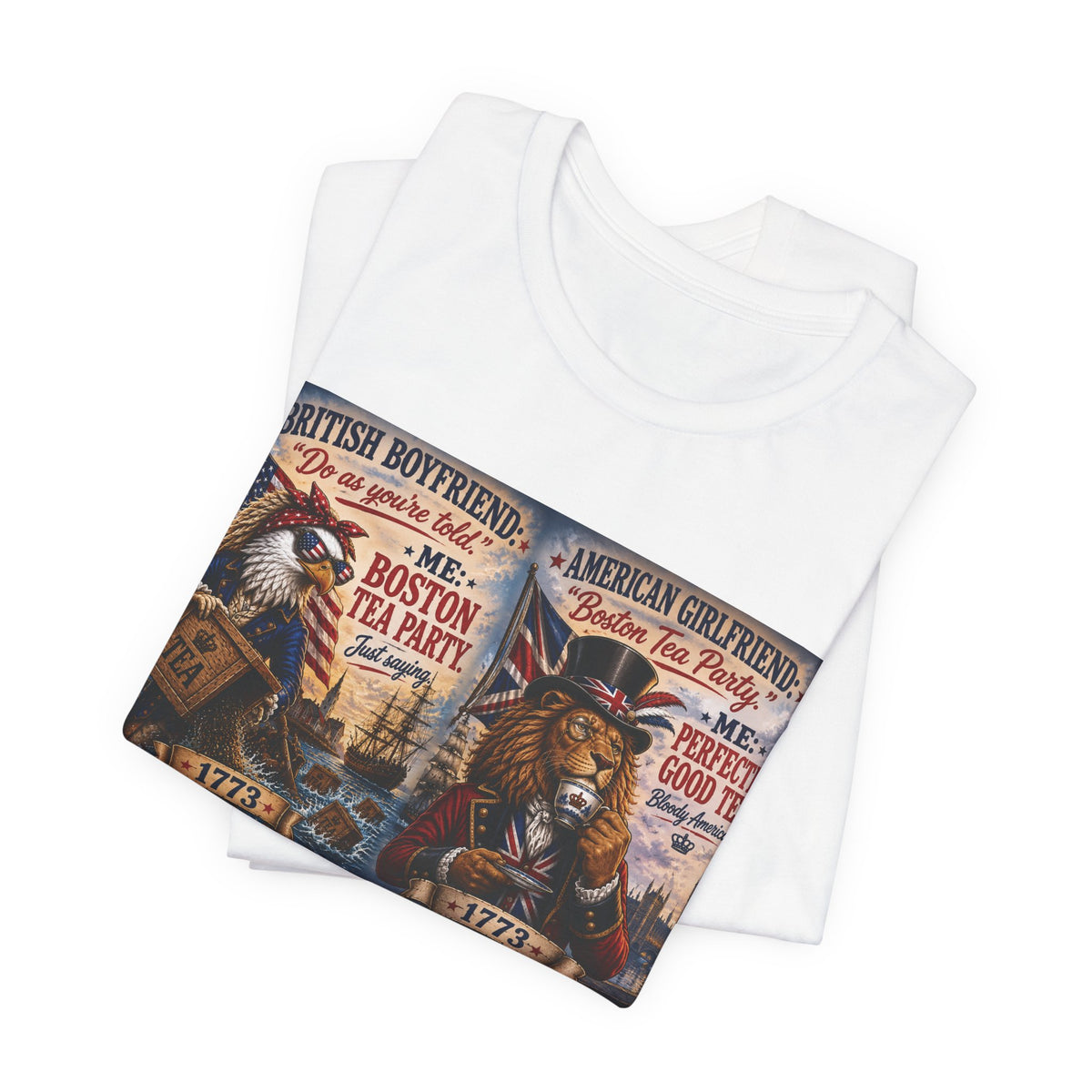 Boston Tea Party — British Boyfriend & American Girlfriend Eagle & Lion Tee