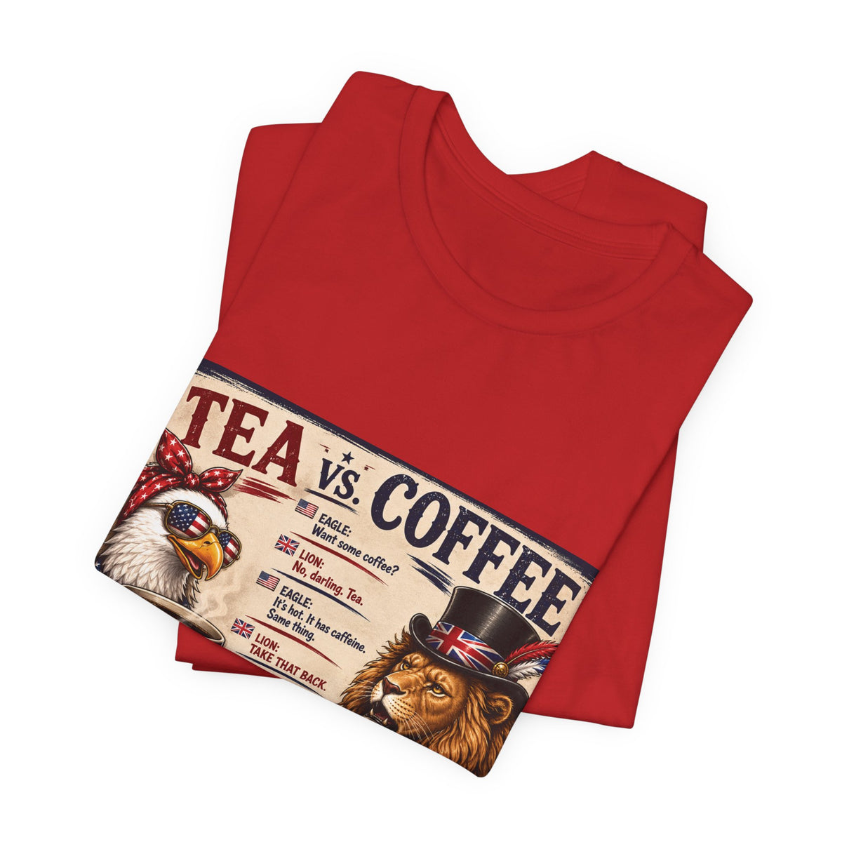 Tea vs. Coffee — British & American Banter Eagle & Lion Tee